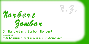 norbert zombor business card